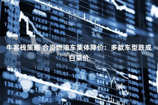 牛客栈策略 合资燃油车集体降价:多款车型跌成白菜价