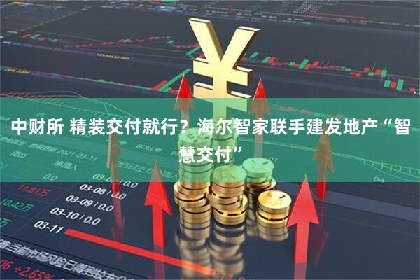 中财所 精装交付就行？海尔智家联手建发地产“智慧交付”