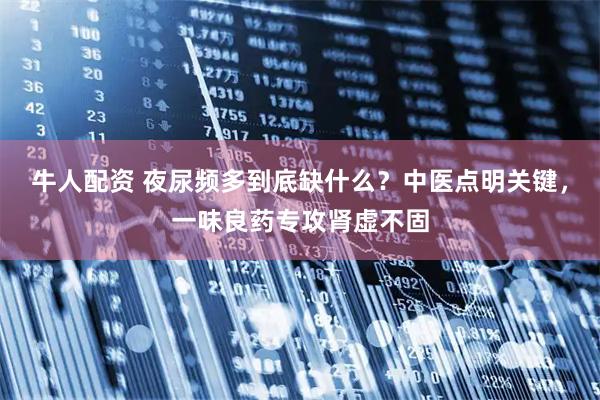 牛人配资 夜尿频多到底缺什么？中医点明关键，一味良药专攻肾虚不固