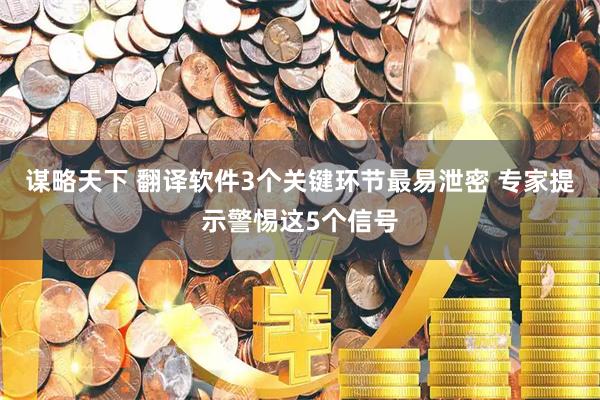 谋略天下 翻译软件3个关键环节最易泄密 专家提示警惕这5个信号
